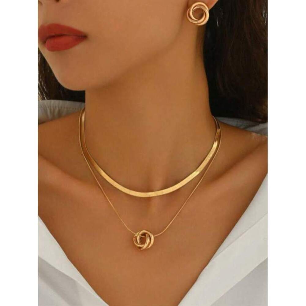 Necklace + Earring Jewelry Set, Designed For , Gol Minimalist